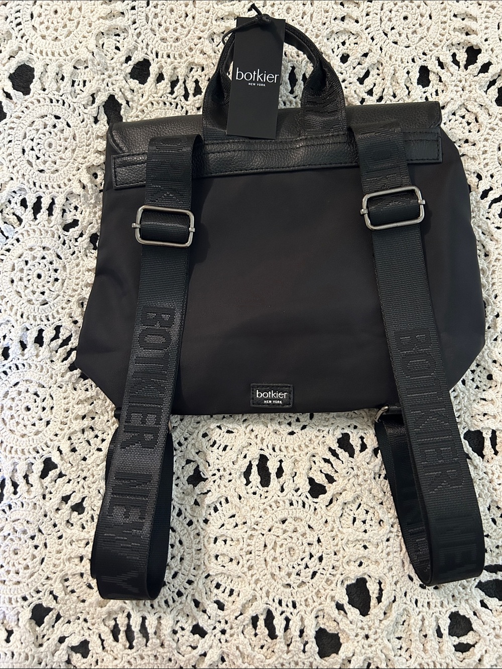 Botkier Black Nylon & Leather Convertible Backpack - Picture 2 of 6